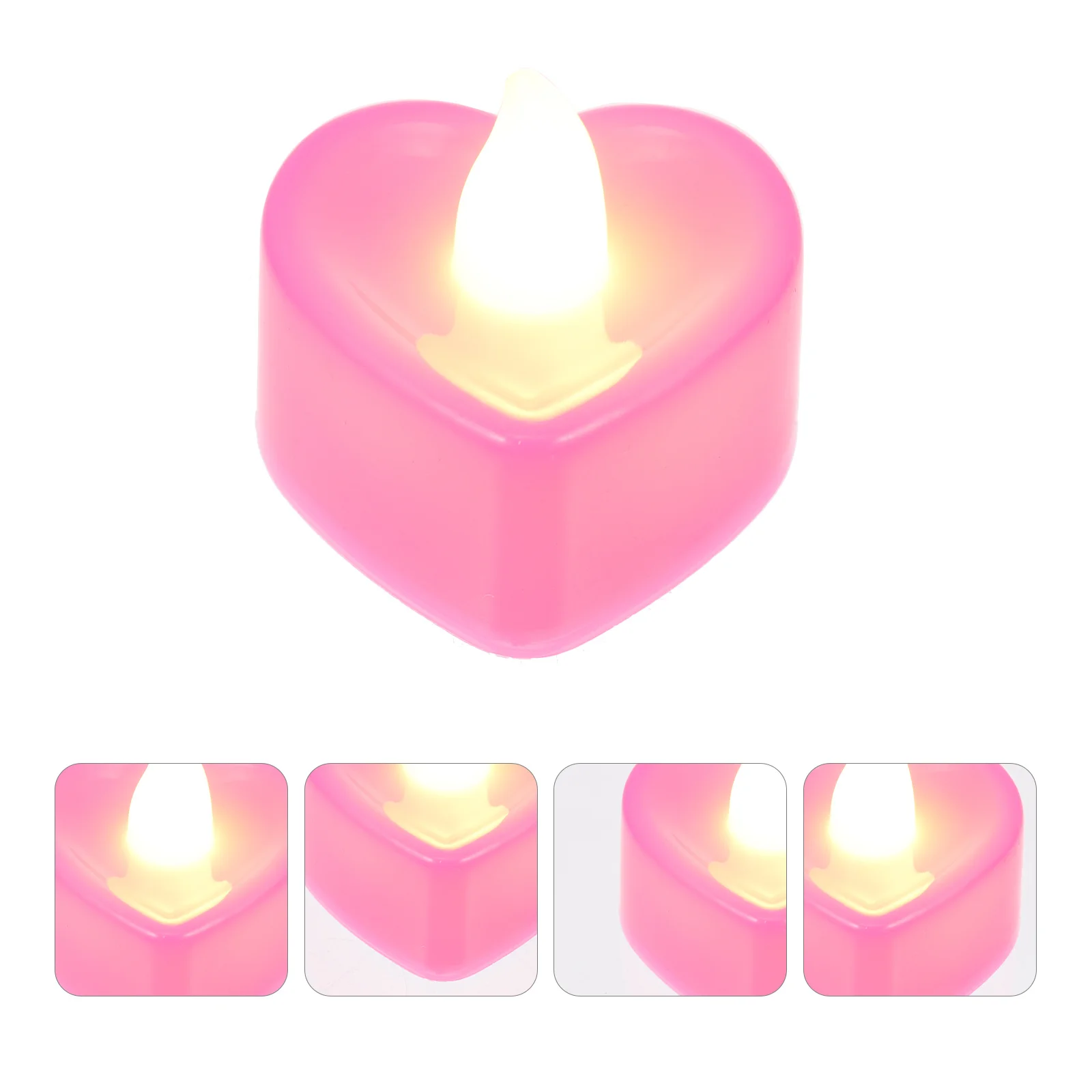 24 قطعة شكل قلب LED ضوء كهربائي رومانسي عديمة اللهب مصباح صغير سطح المكتب الديكور سطح المكتب زخرفة #5