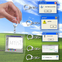 Creative XP Window Keychains for Accessories Bag Funny Task Failed Successfully KeyChain Ring Jewelry Fans Gifts Keyrings