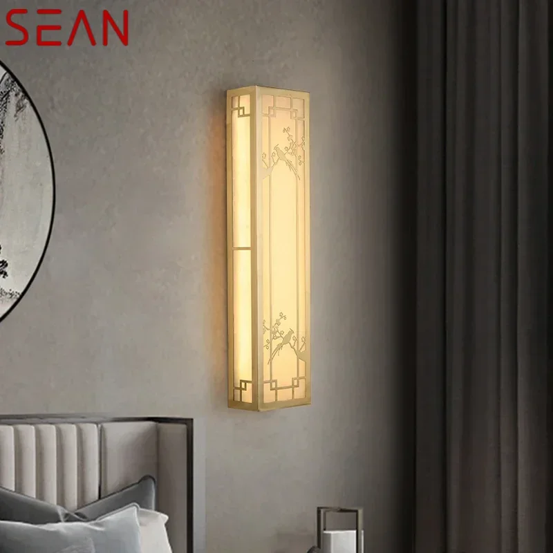 

SEAN Brass Wall Light LED Modern Luxury Marble Sconces Fixture Indoor Decor for Home Bedroom Living Room Corridor