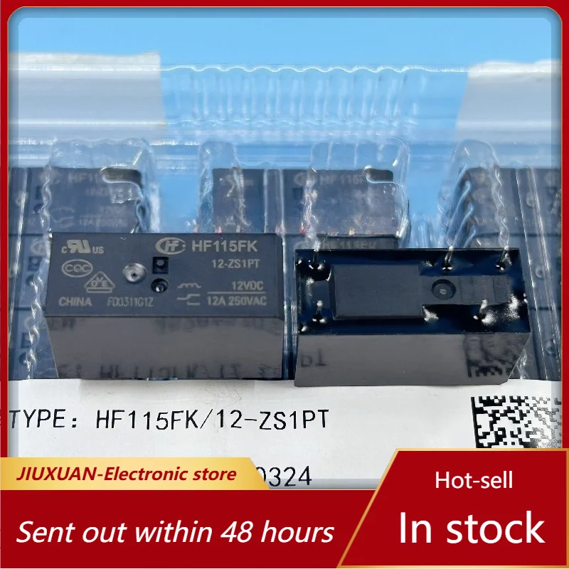 New 1pcs/lot HF115FK 12-ZS1PT DC12V 10A 5Pin Built-in Diode PCB Power Relay