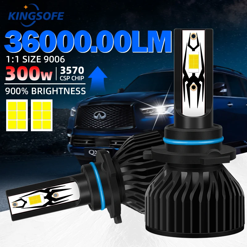 

2 шт. светодиодные лампы для фар 36000LM Canbus H7 H4 H1 H11 Фара 9005 HB3 9006 HB4 Противотуманные фары 6000K 12V Plug&Play Автомобильные ходовые огни