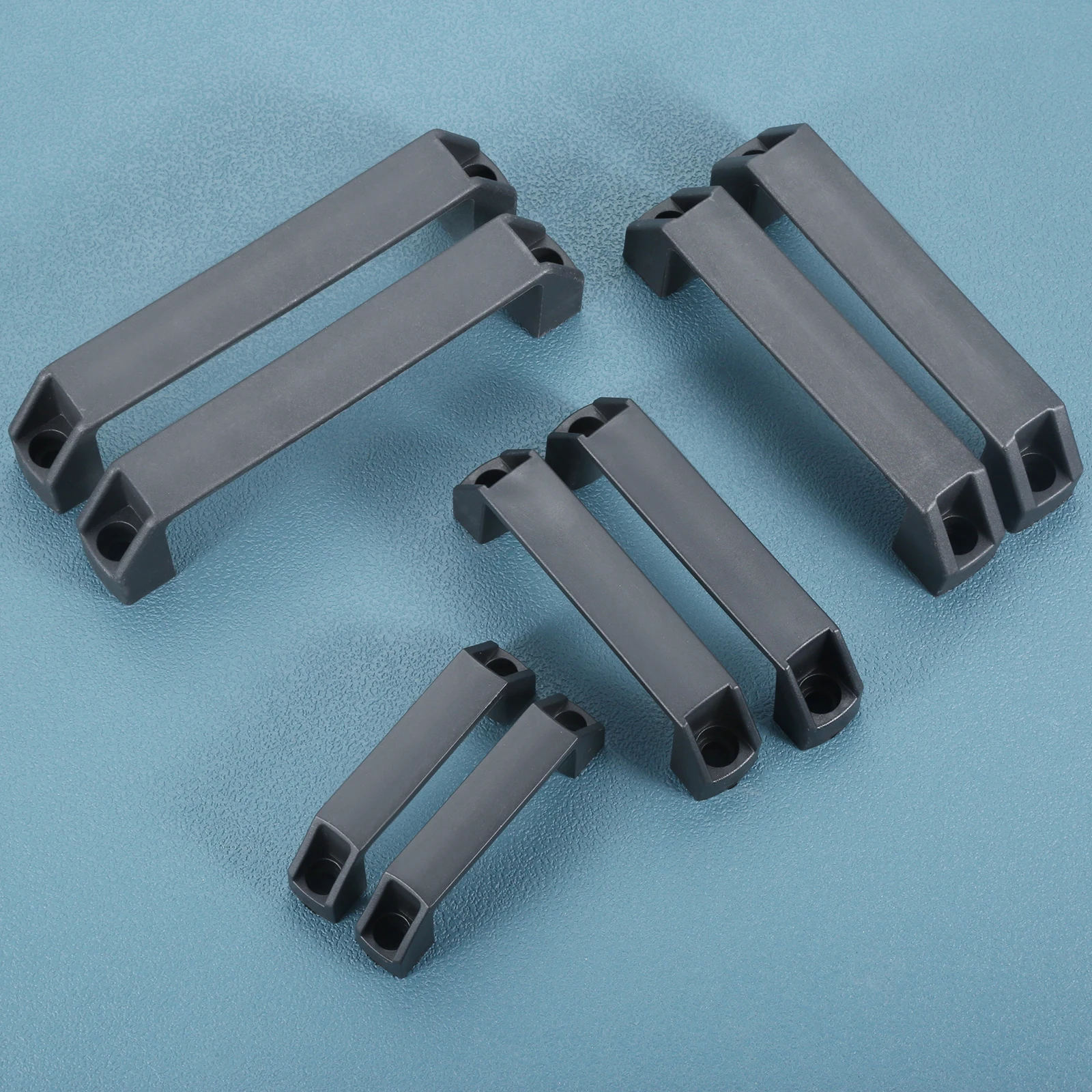 2pcs Nylon Pull Plastic Black Handle 90/120/150/180mm Mounting Hole fit Suitcase Box Luggage Machine Tool Furniture Door Drawer