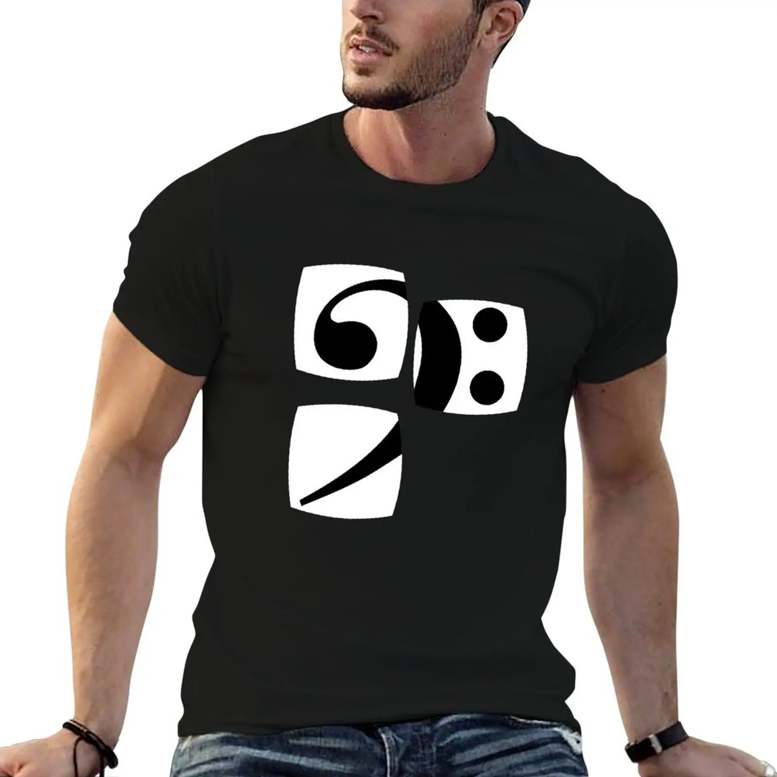 Bass clef for bassist and bassist T-Shirt Basic Plain Short Sleeve Crew Neck Tee