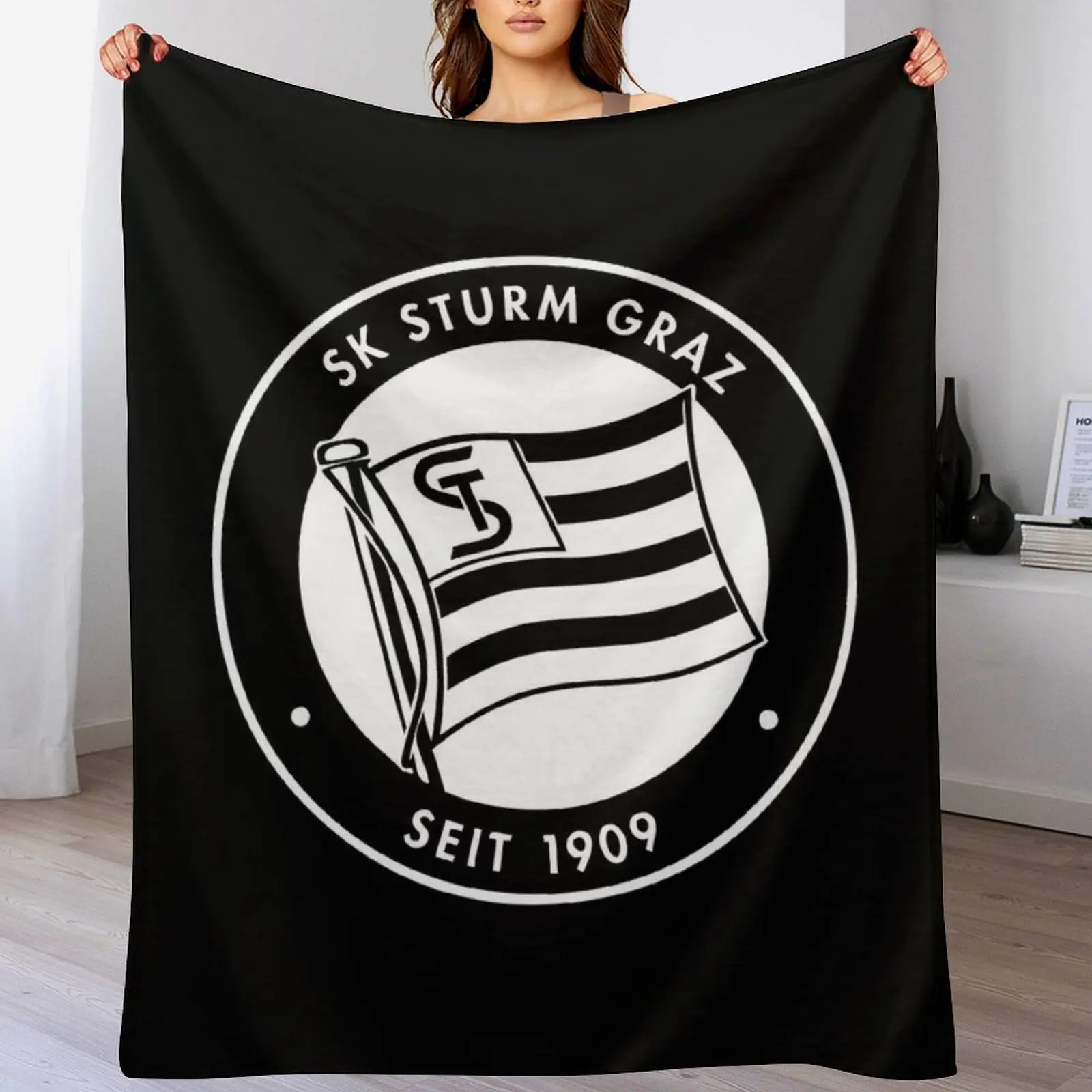 Sk Sturm Graz - Graz from Austria - Die Schwoazn, The Blackies - Sportklub Puntigamer Sturm Graz Throw Blanket