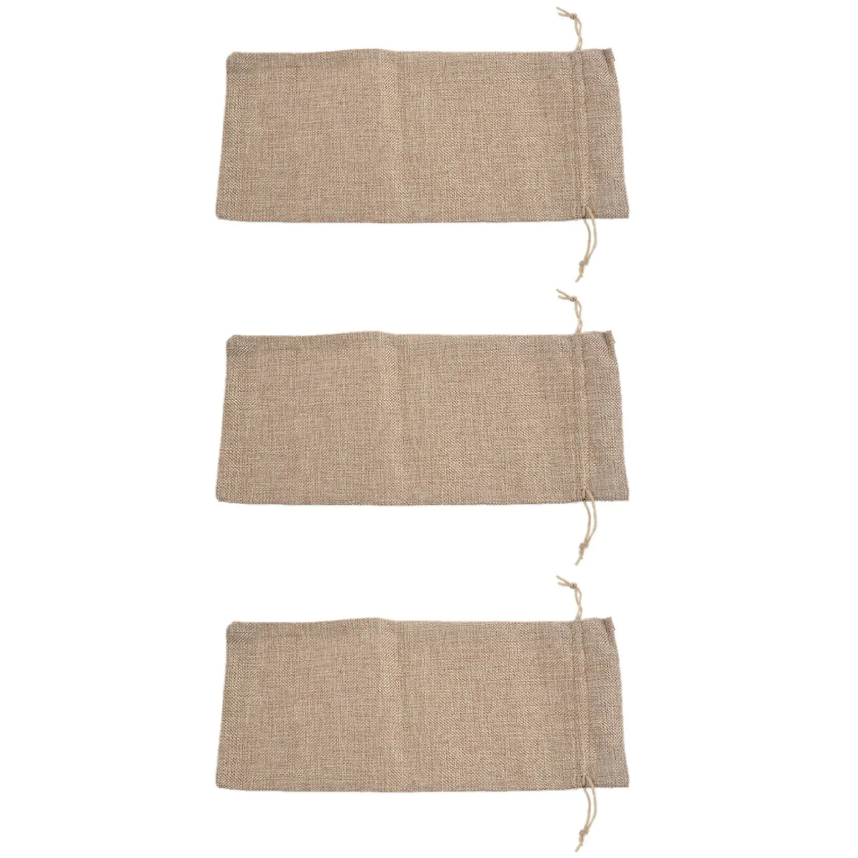 ABVT-30Pcs Jute Wine Bags, 14 X 6 1/4 Inches Hessian Wine Bottle Gift Bags With Drawstring