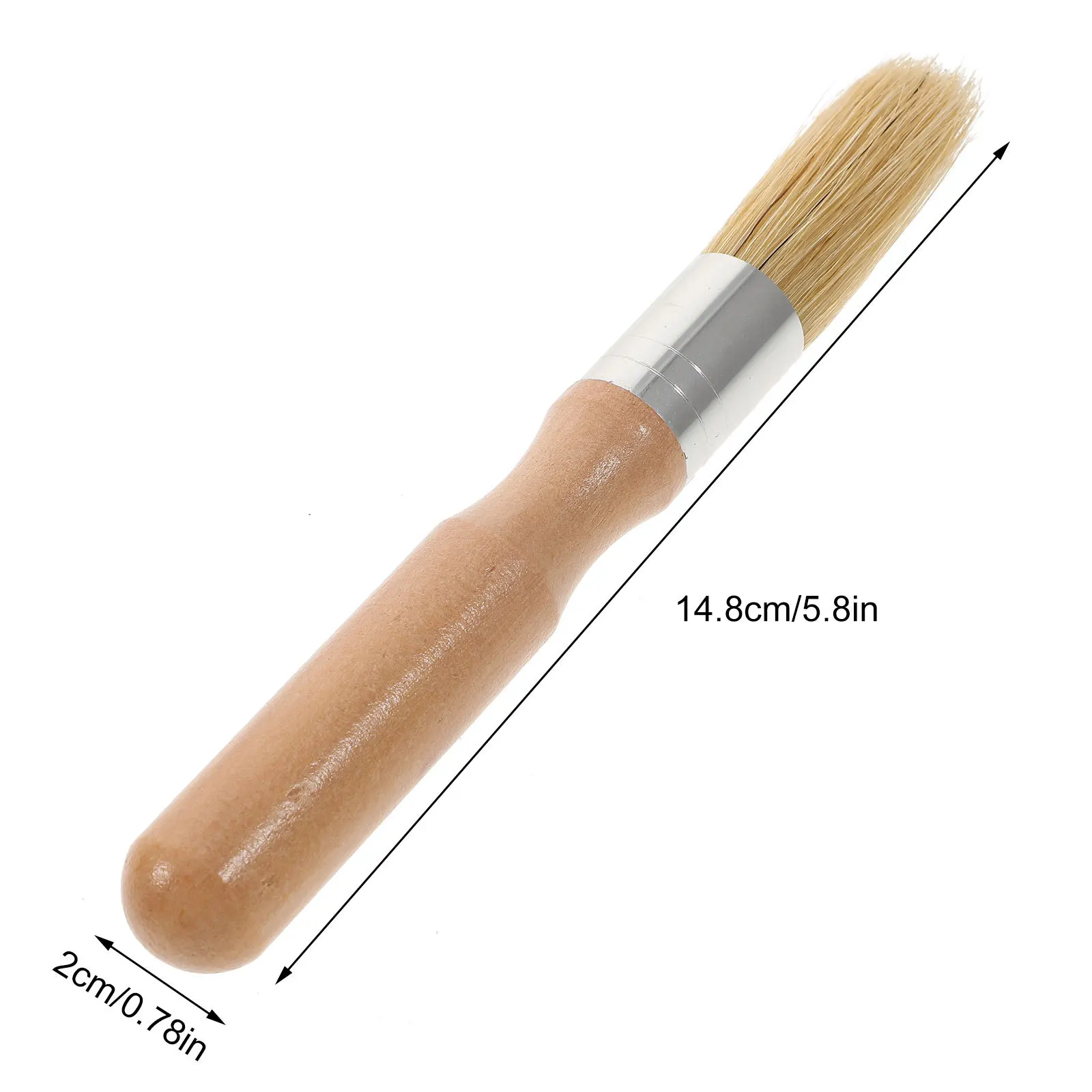 قطعتان من فرش الطلاء ذات الرأس الدائري مع مقبض خشبي أملس لطلاء الأكريليك بالألوان المائية الزيتية DIY Art Craft للبالغين #6