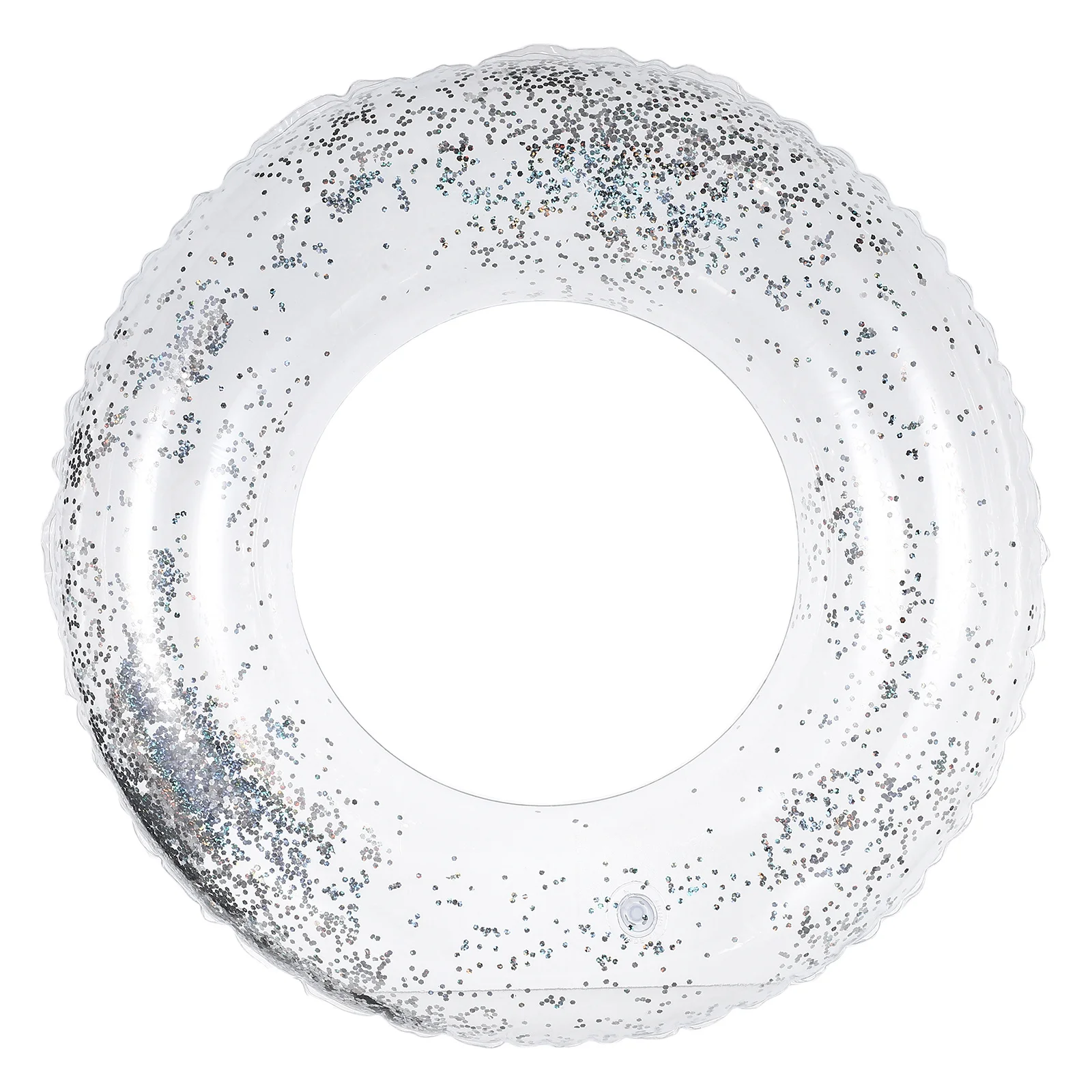 

60Cm Inflatable Swim Ring Heavy Duty PVC Floating Ring with Reflective Colors for Pool Party and Outdoor Water Fun