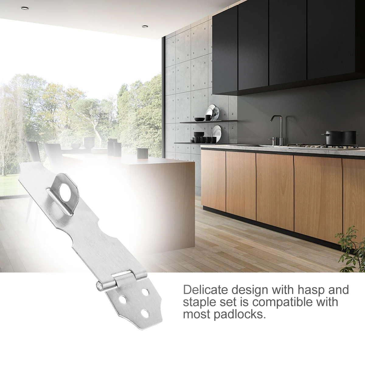 

20Pcs Stylish Stainless Steel Hasp Latch Clasp for Doors Cabinets Gates Heavy Duty Locking