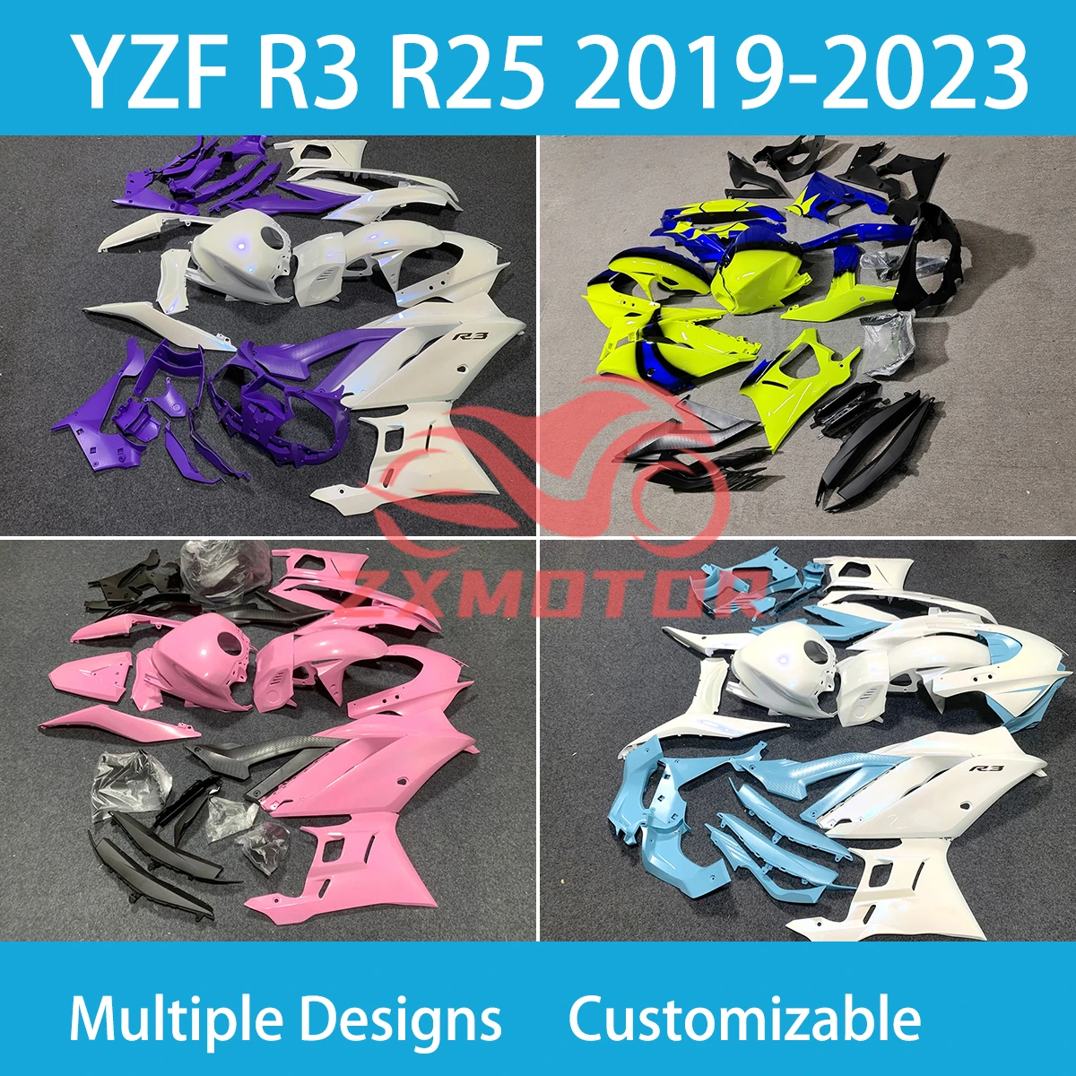 Fairings YZF R3 19 20 21 22 23 Motorcycle Customized Prime Fairing Kit for YAMAHA YZFR3 R25 2019 2020 2021 2022 2023