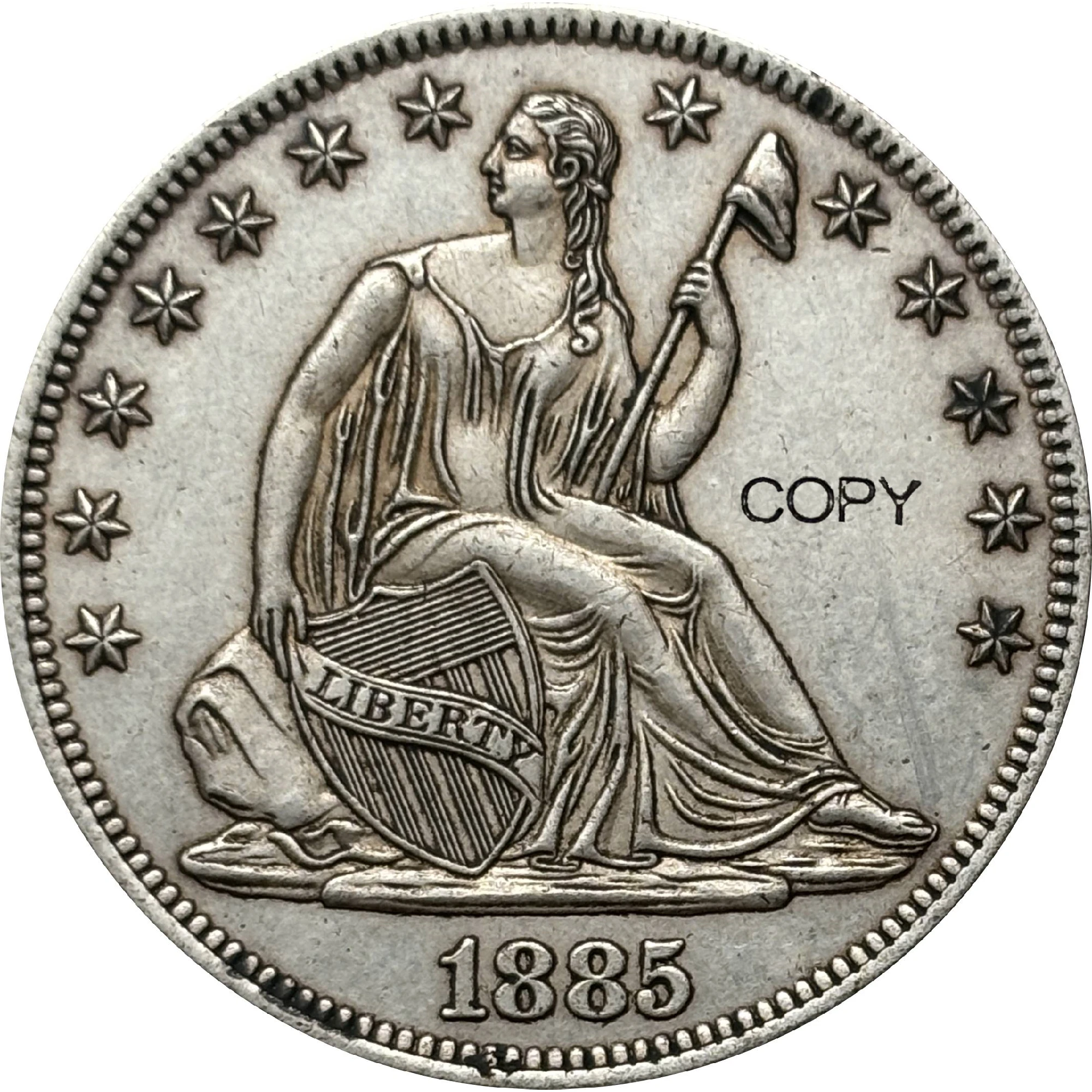 US 1885 Seated 1/2 Half Dollar With Motto USA America Copy Commemorative Coin United States Ww2 Liberty Moneda Collectible Coins