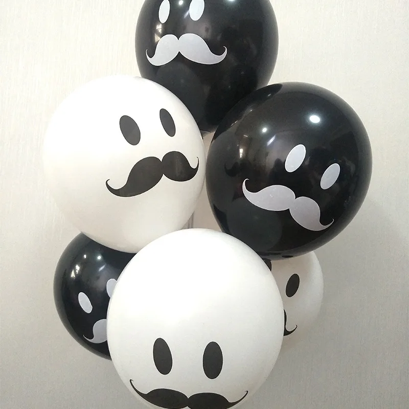 50pcs 12 Inch Mustache Latex Balloons Quality White Balloon Moustache Balloons Stag Night Decoration Fathers Day Party Decor