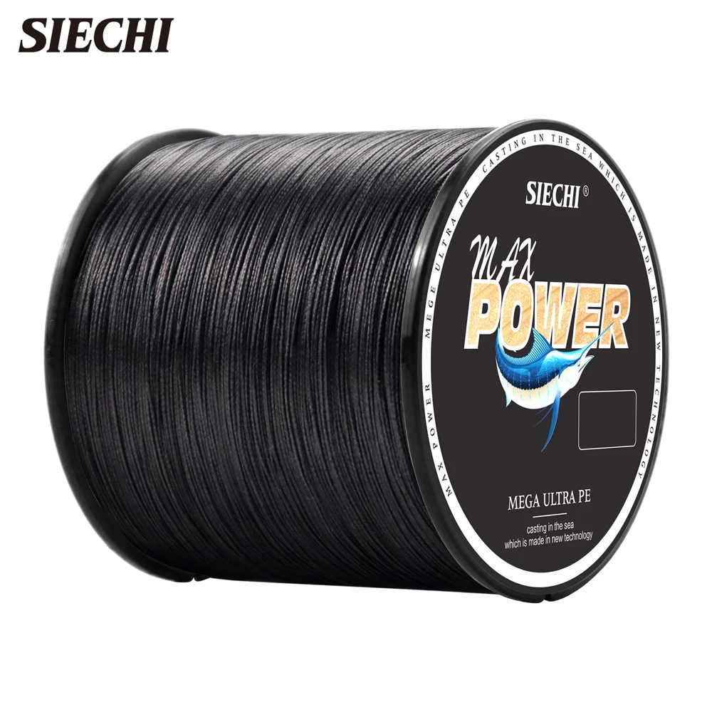 Línea de pesca SIECH de 4 hebras, línea de pesca de PE trenzada de 300/100M, línea de pesca fuerte, multifilamento, herramienta de sedal duradera