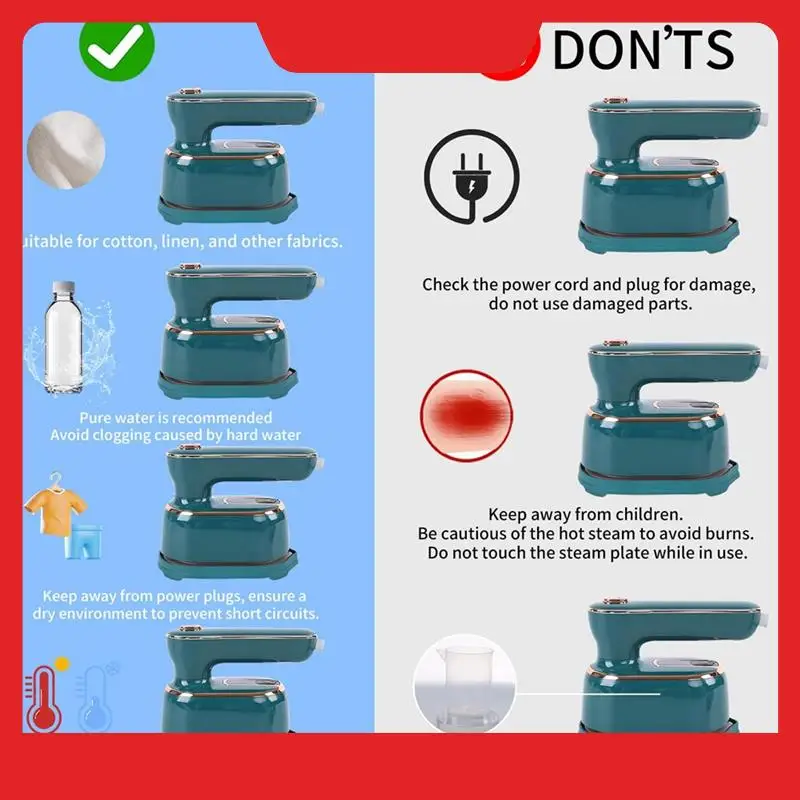 Portable Steamer Iron For Clothes Fast Heat-Up,Compact Wrinkle Remover For All Fabrics US Plug