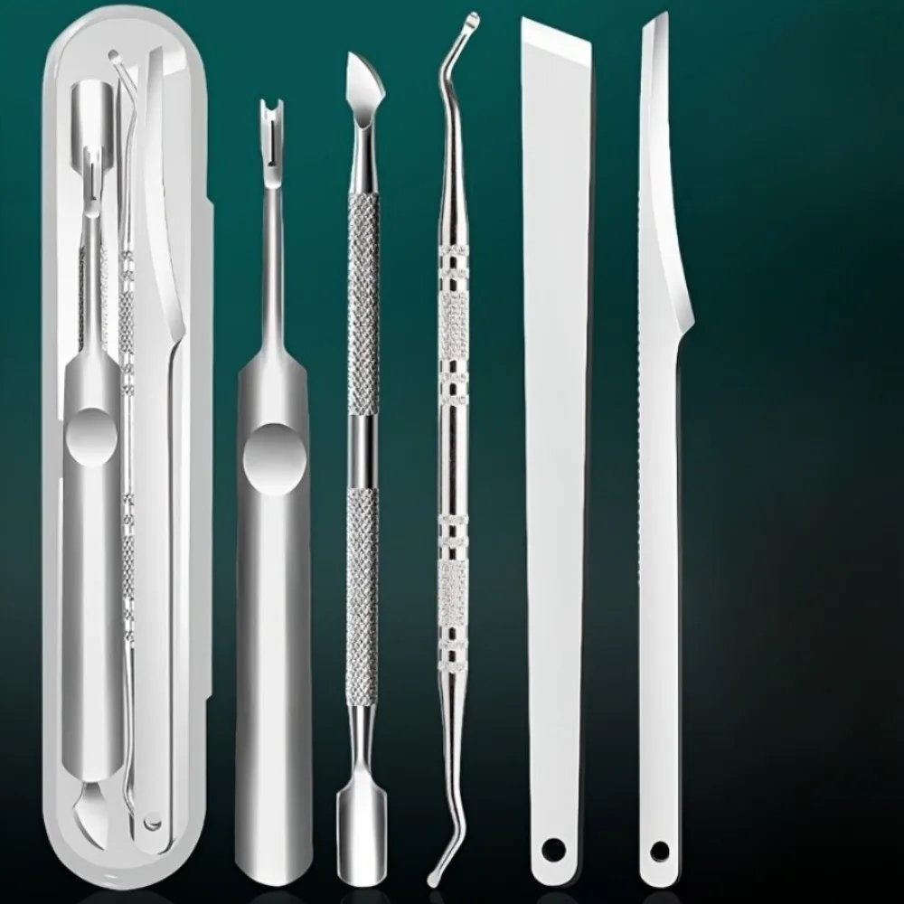 Roestvrijstalen nagelverzorgingsset Gladde verwijdering Multifunctionele dode huidverwijderaar Exfoliator Cuticle Remover Tools