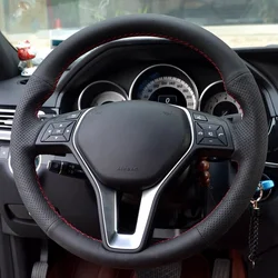 Steering Wheel Cover Faux Leather For Mercedes Benz W176 W246 W204 C117 C218 W212 X156 Braiding Cover For Benz Steering Wheel
