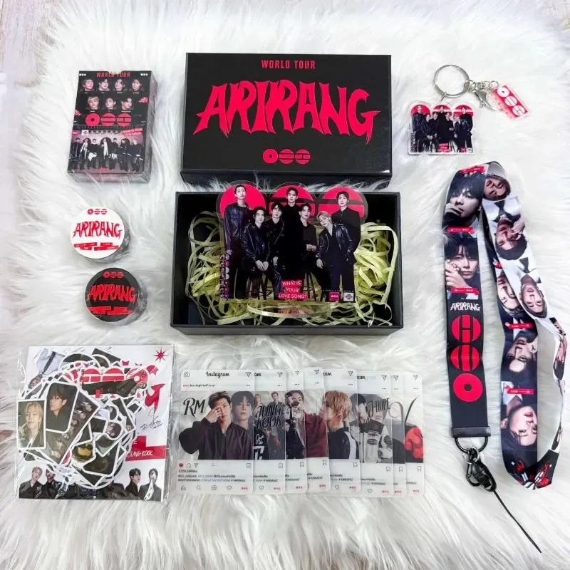 BTS Arirang World Tour Complete Collection Gift Box Kpop Decor Set Acrylic Stand Lanyard Keyring Lomo Cards Stickers Washi Tape view 5