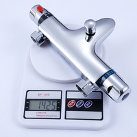 Constant Temperature Shower Thermostat, PVD Electroplated Brass Valve with Anti-Slip Handle, Wall-Mount for Home Hotel Bathroom