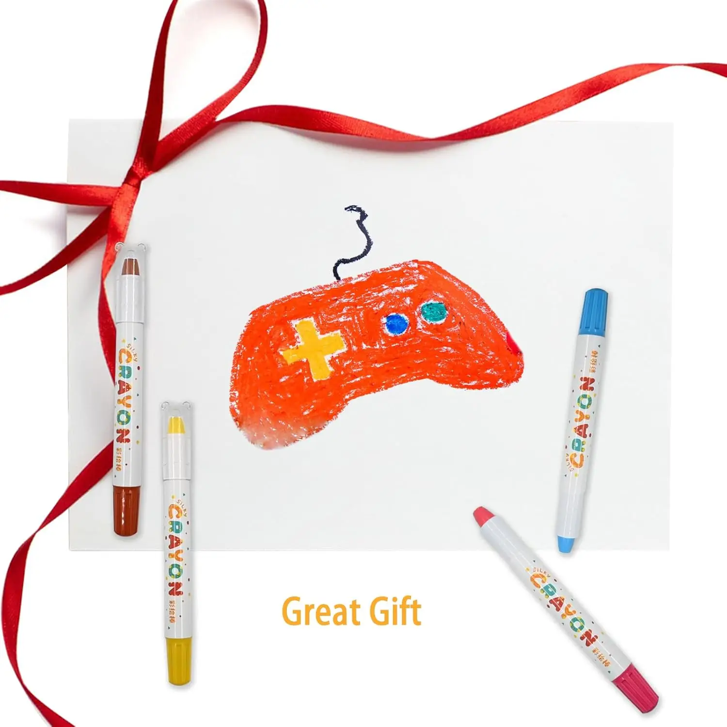 12-color giant oil pastels, flexible filamentous oil pastels, portable packaged washable oil pastels, bear oil pastels