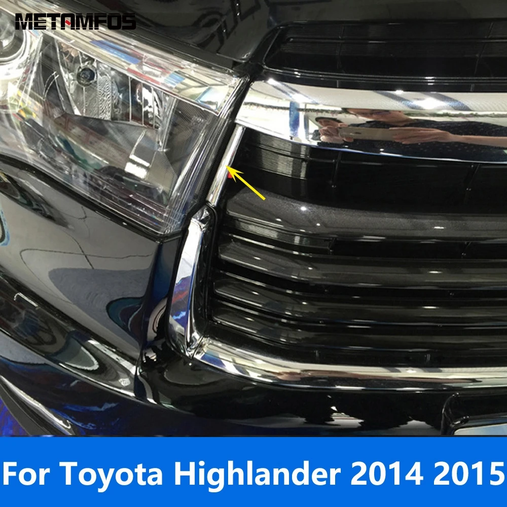 

Передняя центральная решетка, гоночная решетка, литая накладка для Toyota Highlander 2014 2015, хромированные внешние аксессуары, Стайлинг автомобиля