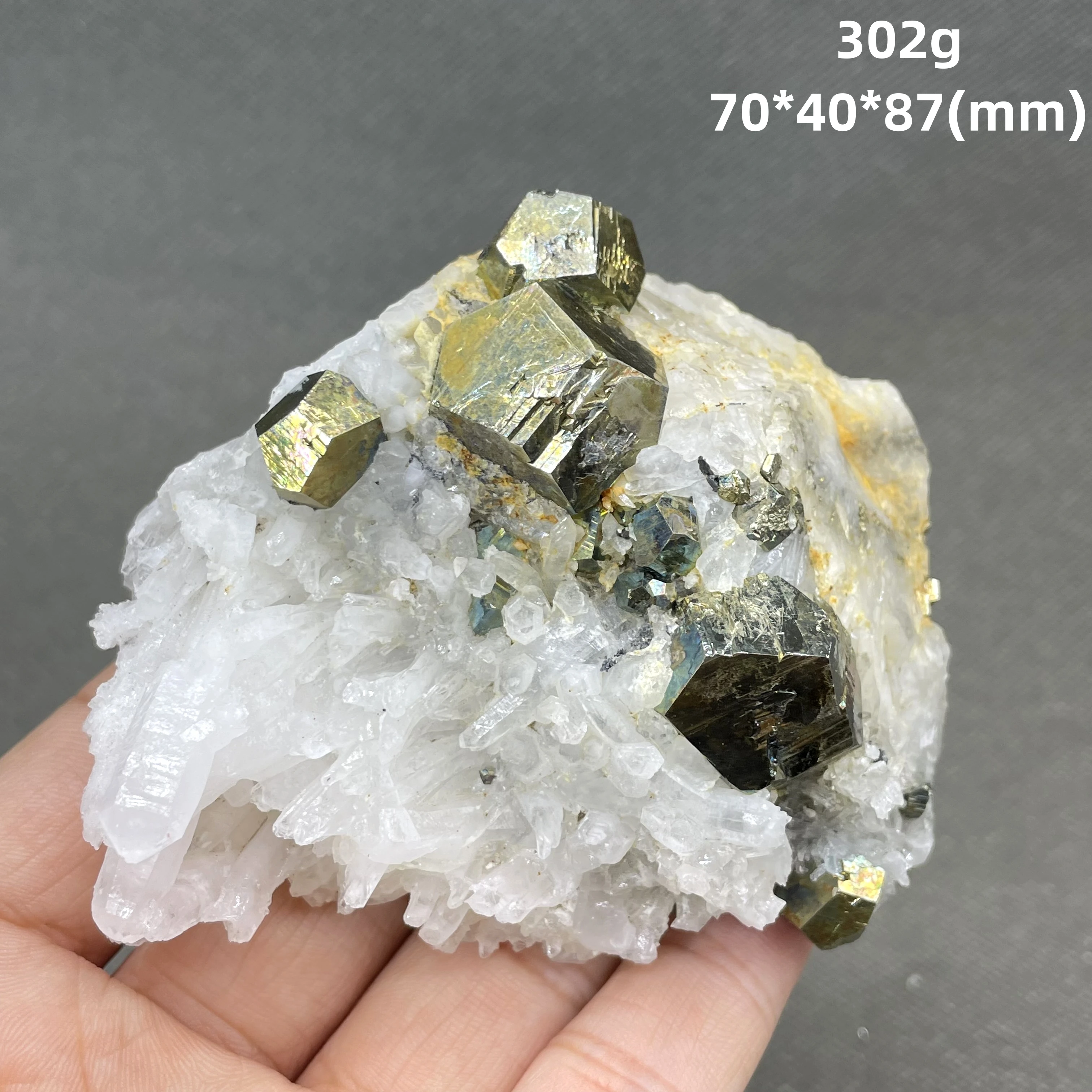 NEW! 302g natural  crystal and polyhedron chalcopyrite Symbiosis mineral specimen stones and crystals quartz gemstones