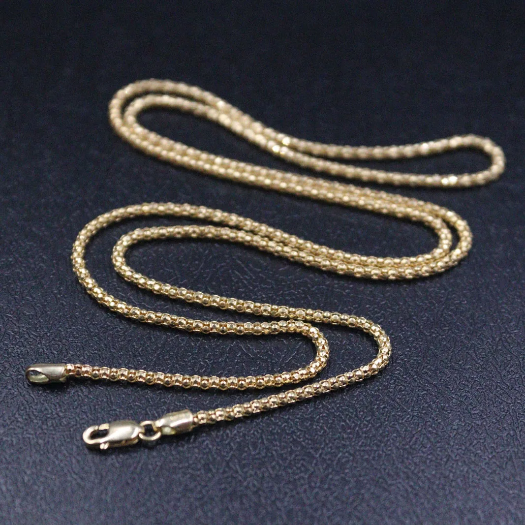 

Real 18K Yellow Gold Necklace For Women Men 2mm Popcorn Chain 24inch /6g Au750