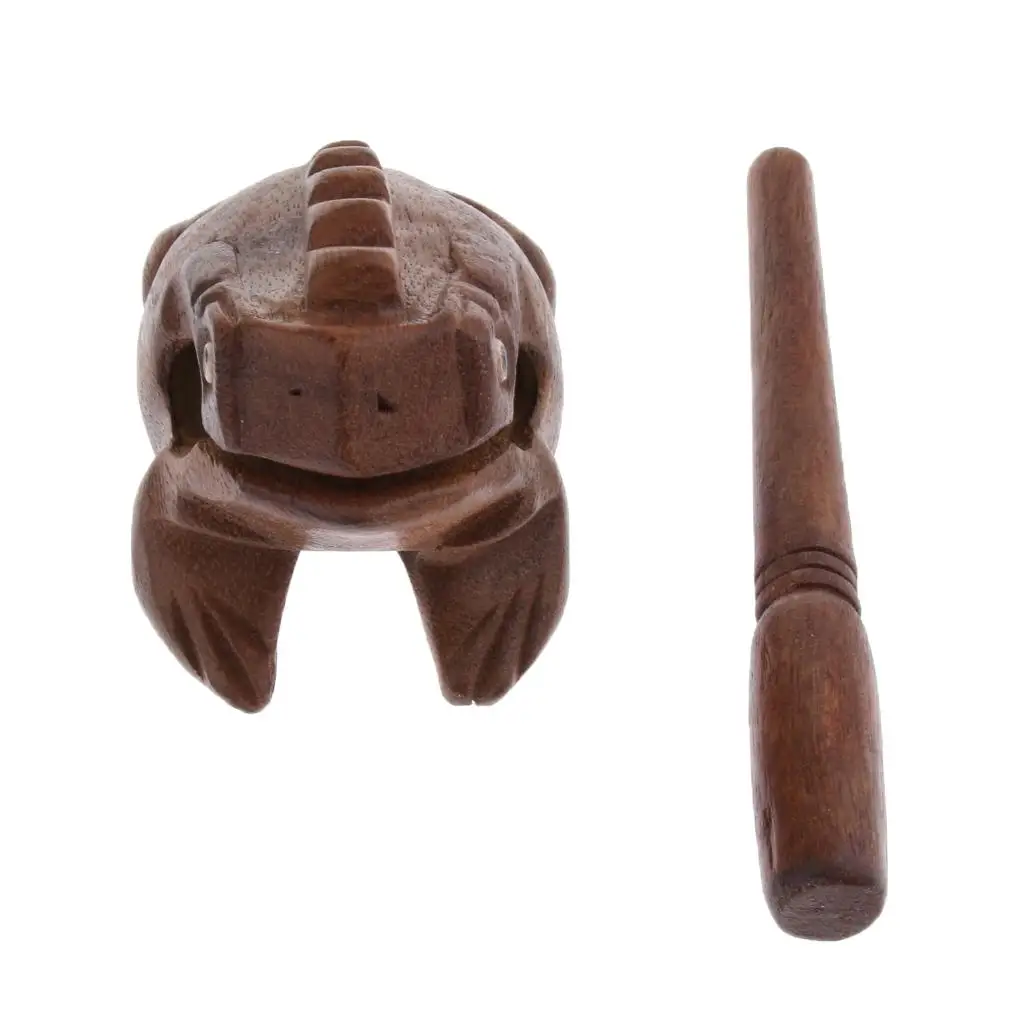 Handcrafted Wooden Frog Sound Block Shaker Percussion Toy for Study Minor Percussion Musical Kit