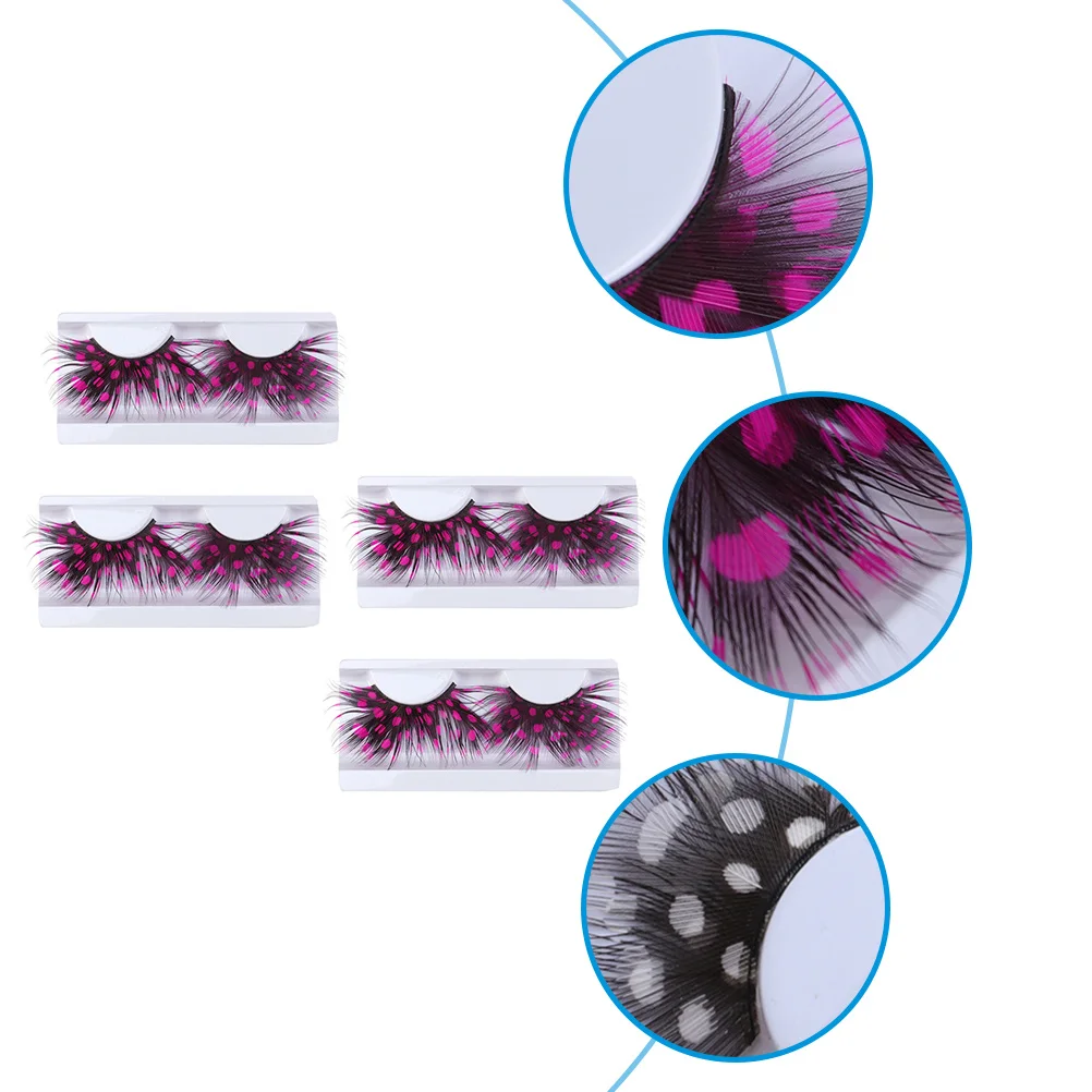 2 أزواج الرموش الوردية رمش كاذبة قابلة لإعادة الاستخدام Extensional الساحرة ديلوكس أنماط ملابس رقص عرض تأثيري