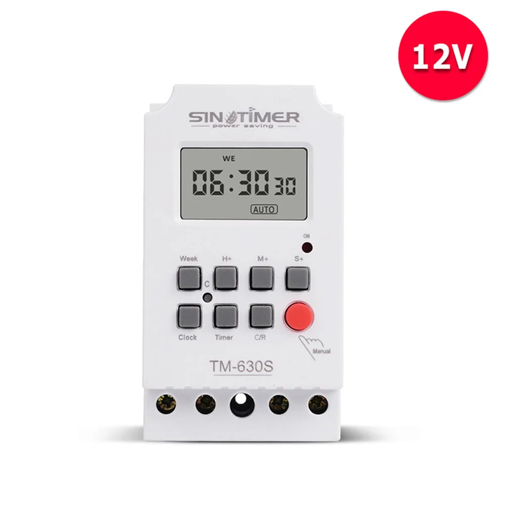 TM630S-4 7Day Programmable Digital Timer Switch Relay 12V 30A LCD Controller For Home Industrial Automation Electrical Equipment