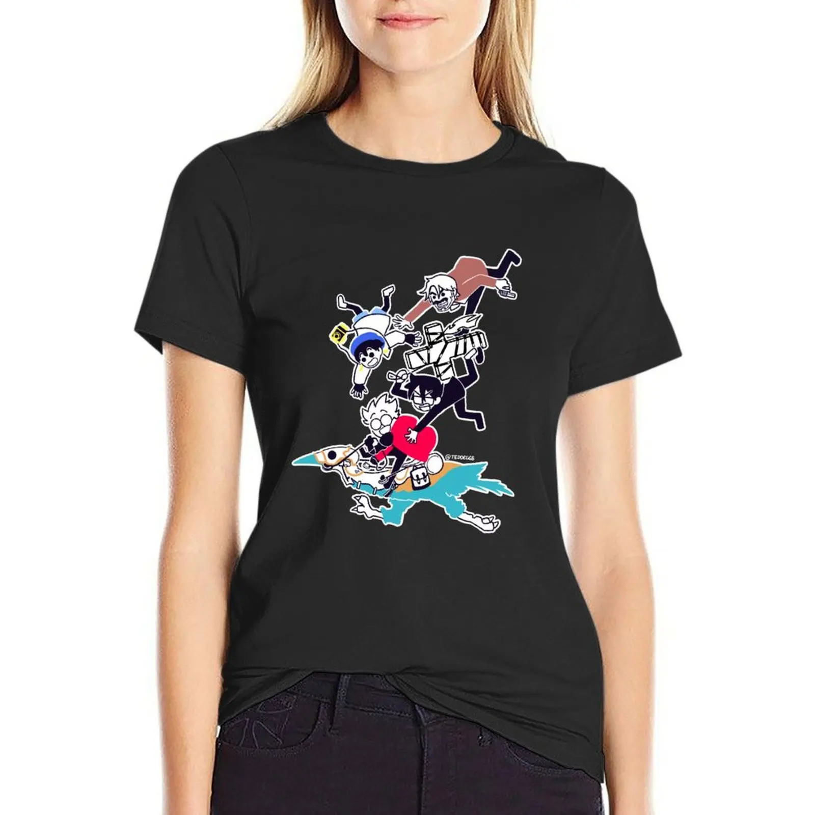 

TINY STAMPEDE!! T-Shirt animal print shirt for girls tops plus size t shirts for Women loose fit