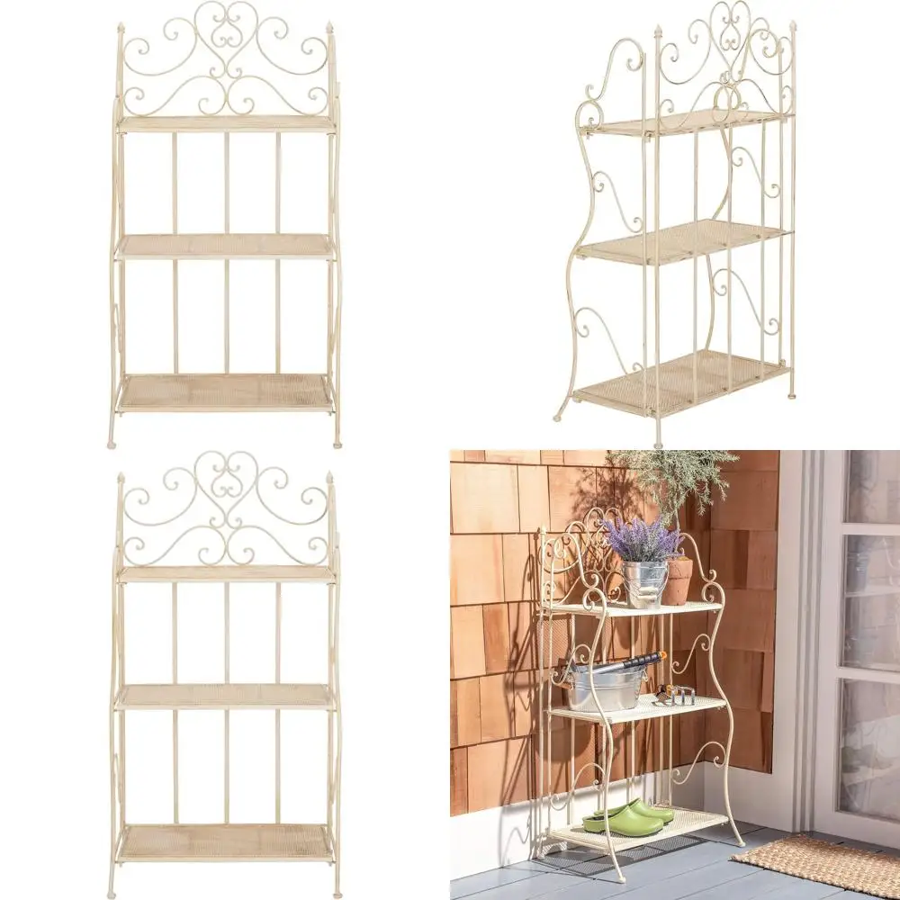 

3-Tier White Outdoor Pearl Torus Shelf Collection PAT5022A