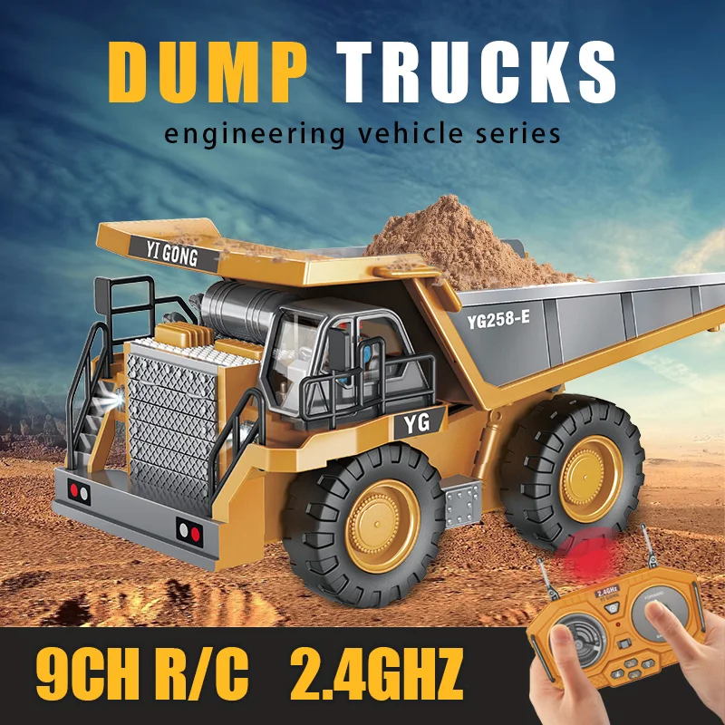 Camión Volquete Y Excavadora RC 4WD – Vehículo De Ingeniería Con Luces LED Y Control Remoto
