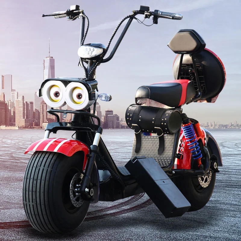 Electric scooter, two wheeled adult wide tire electric vehicle, mini electric men's and women's  battery car