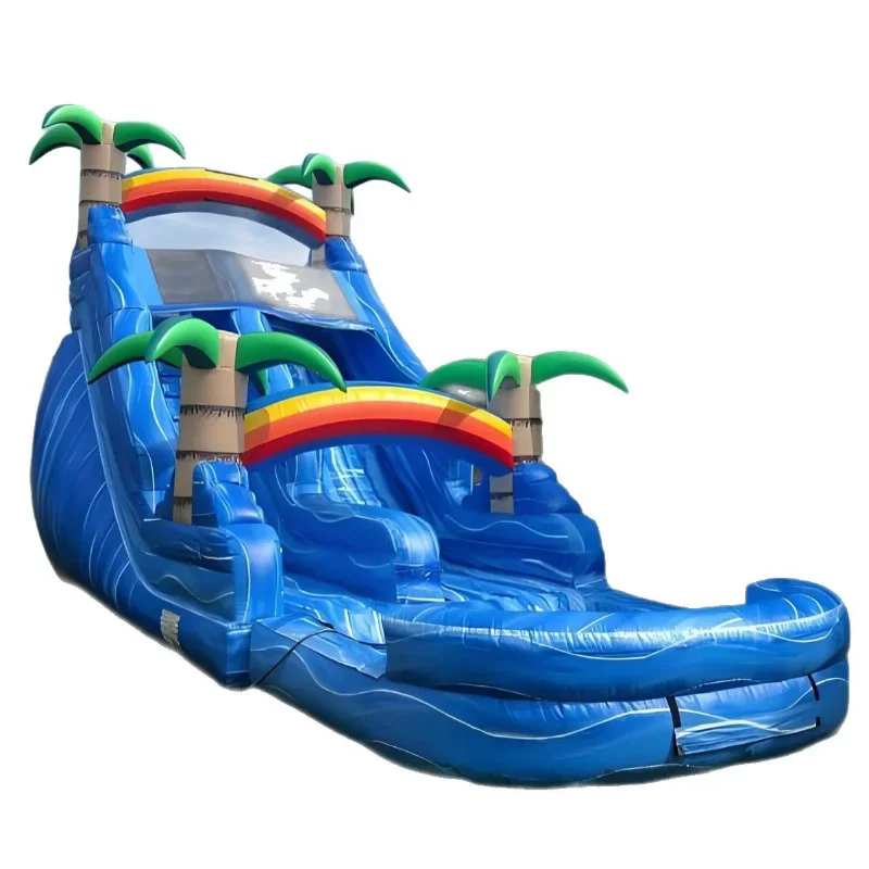 

Outdoor large water park inflatable water slide combination Outdoor pool