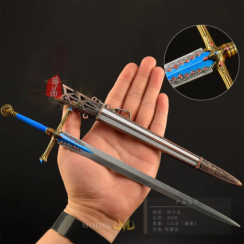 30 cm Carian Knight's Sword met schede Middeleeuws zwaard Speelgoedmes Model Samurai Katana Metaal Unedged Crafts Ornamenten Collectie