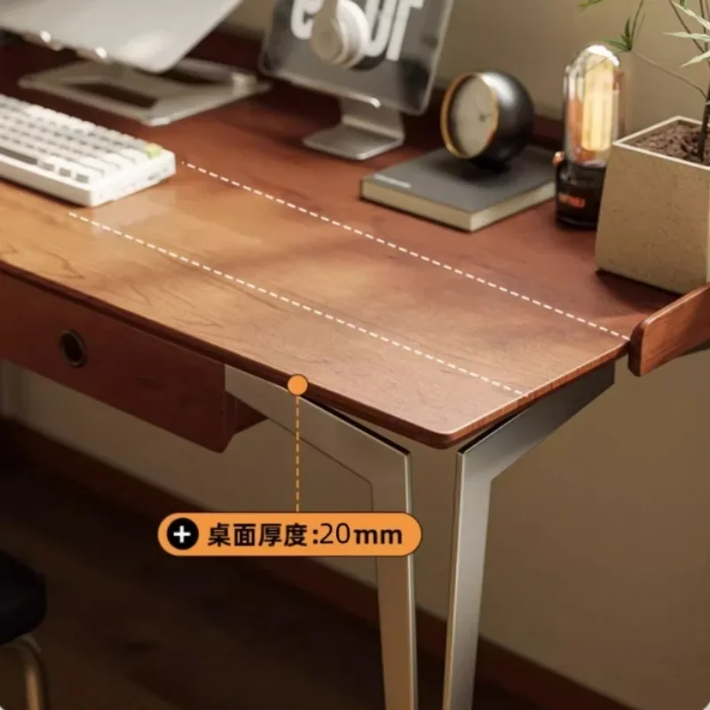 Nordic retro solid wood desk, study integrated writing desk, home computer study desk
