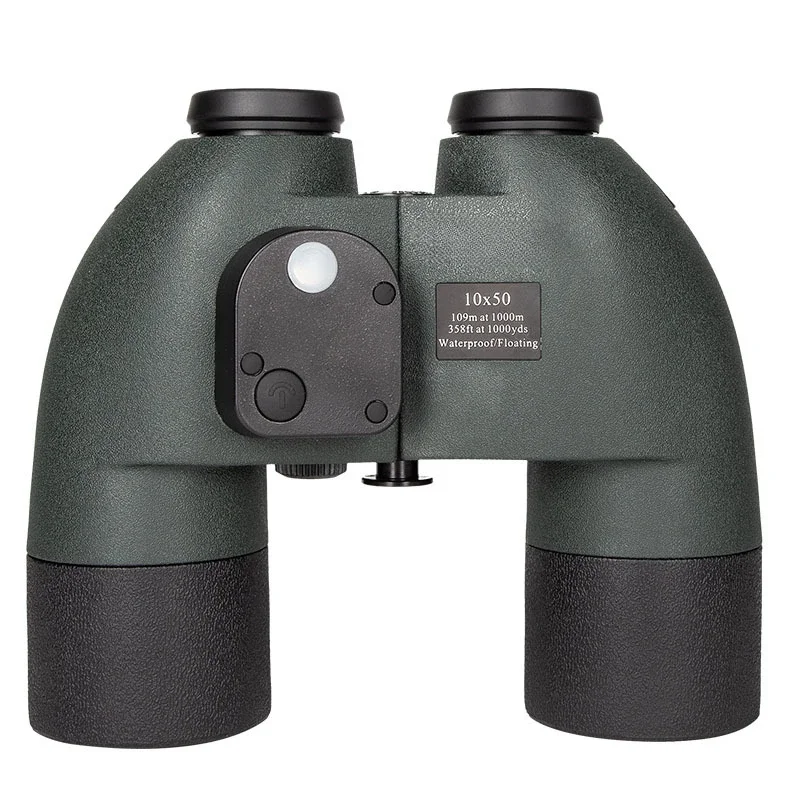 10X50 compass binoculars, high definition nitrogen filling waterproof travel mountaineering nautical coordinates ranging