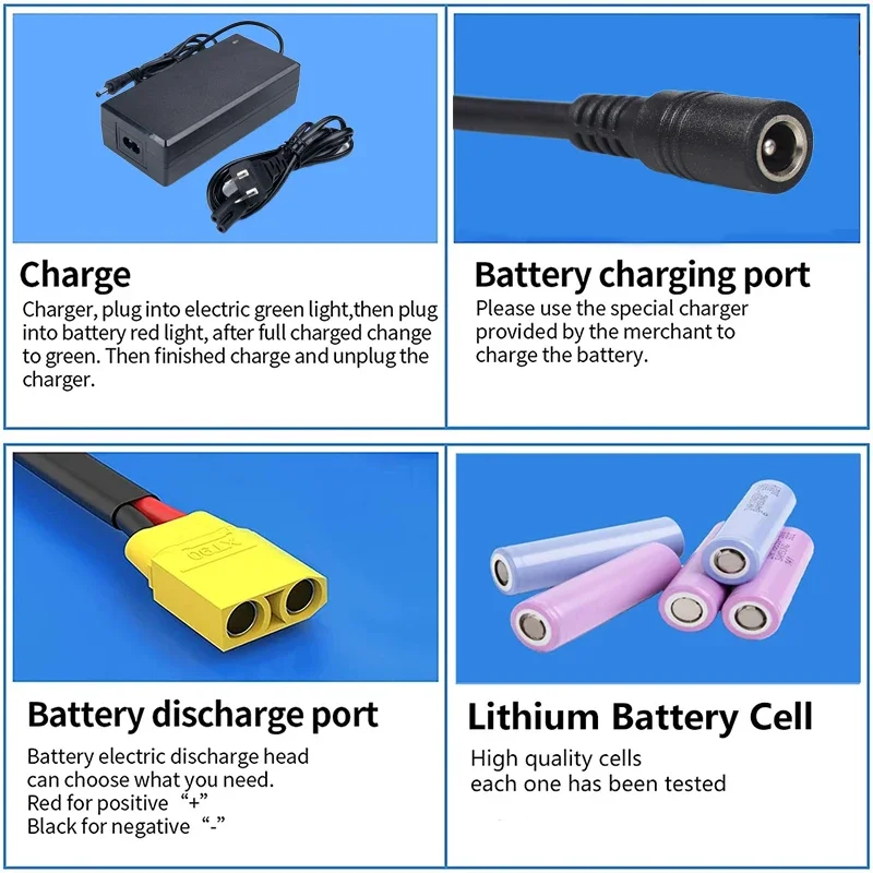 Original Ebike Battery 48V 50AH 45A BMS 18650 Cell 25Ah 30Ah Lithium Pack 48V 500W 750W 1000W For EBike Bicycle Electric Scooter