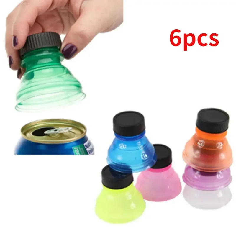 6pcs Reusable Plastic Beer Water Dispenser Lid Protector Caps Cover Bottle Top Soda Saver Can Cap Fashion Accessories view 2