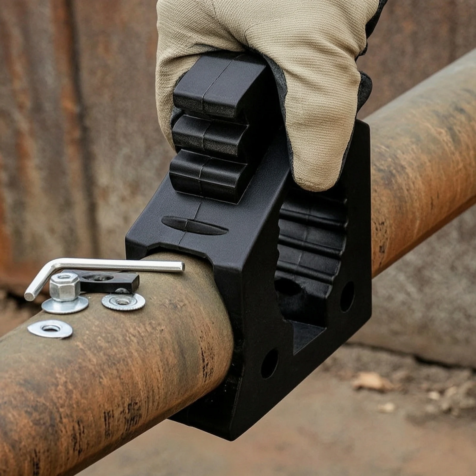 Pipe Clamp Quick-Install Tube Clamp Pipe Fixture with Hex Key Secure Bracket Non-Slip for DIYers, Workshop, Utility Room