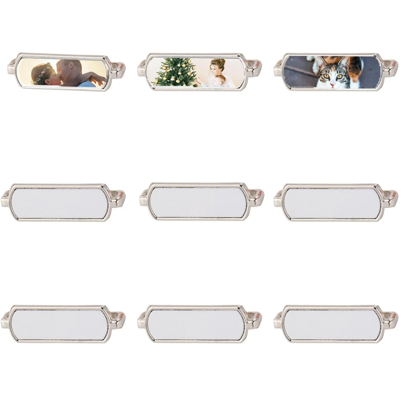 10pcs Sublimation Blank ID Name Watch Strap Buckle Heat Transfer Logo Chart Sport Watch Metal Strap Buckle