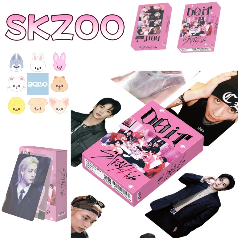 

SKZOO55PC Stray Kids Cartoon Laser Gift Idol Singer Concert Album Same Style Supporting Postcard