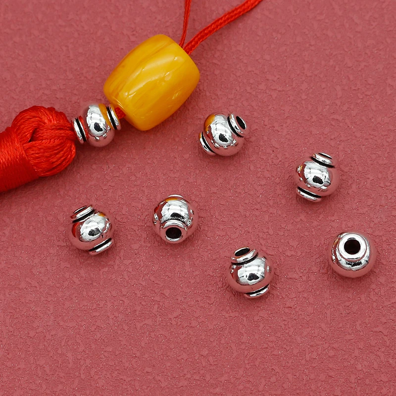 10pcs/Lot Trendy Tibetan Silver Smooth Lantern Loose Beads 8.5x8mm Pretty Handmade Jewelry Spacers DIY Bracelets Materials Craft