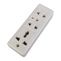 Thailand White 7-hole Plug Wireless Portable European Three Pin Wire Board Socket 4 Eyes Patch Board EU Patch Panel