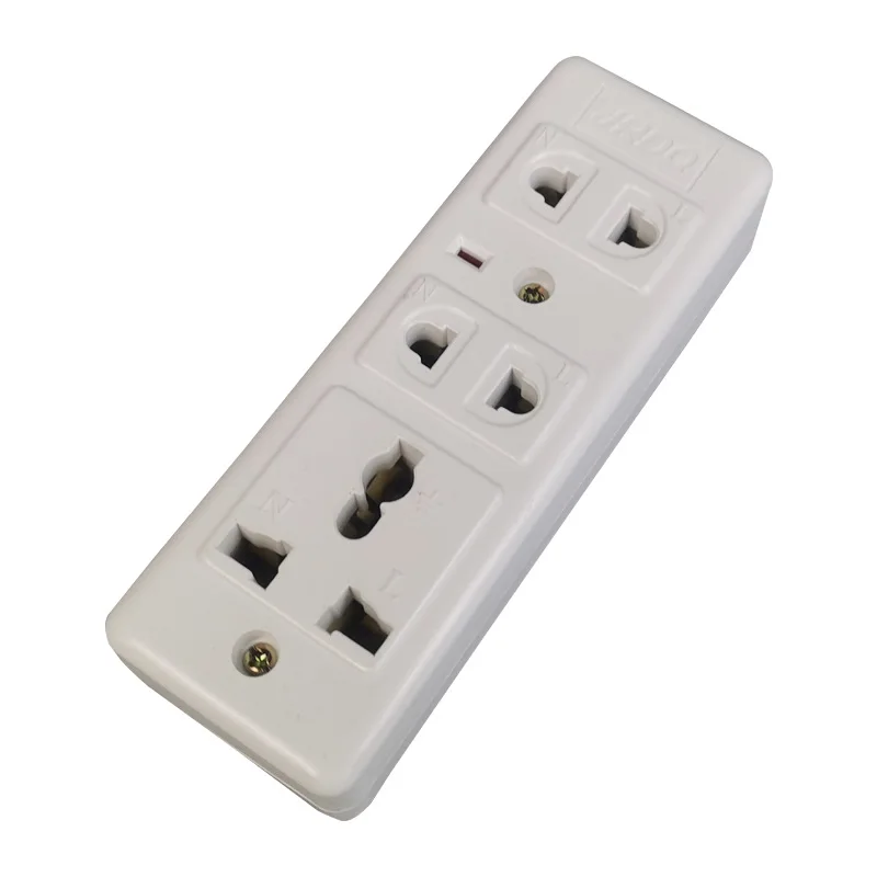 Thailand White 7-hole Plug Wireless Portable European Three Pin Wire Board Socket 4 Eyes Patch Board EU Patch Panel