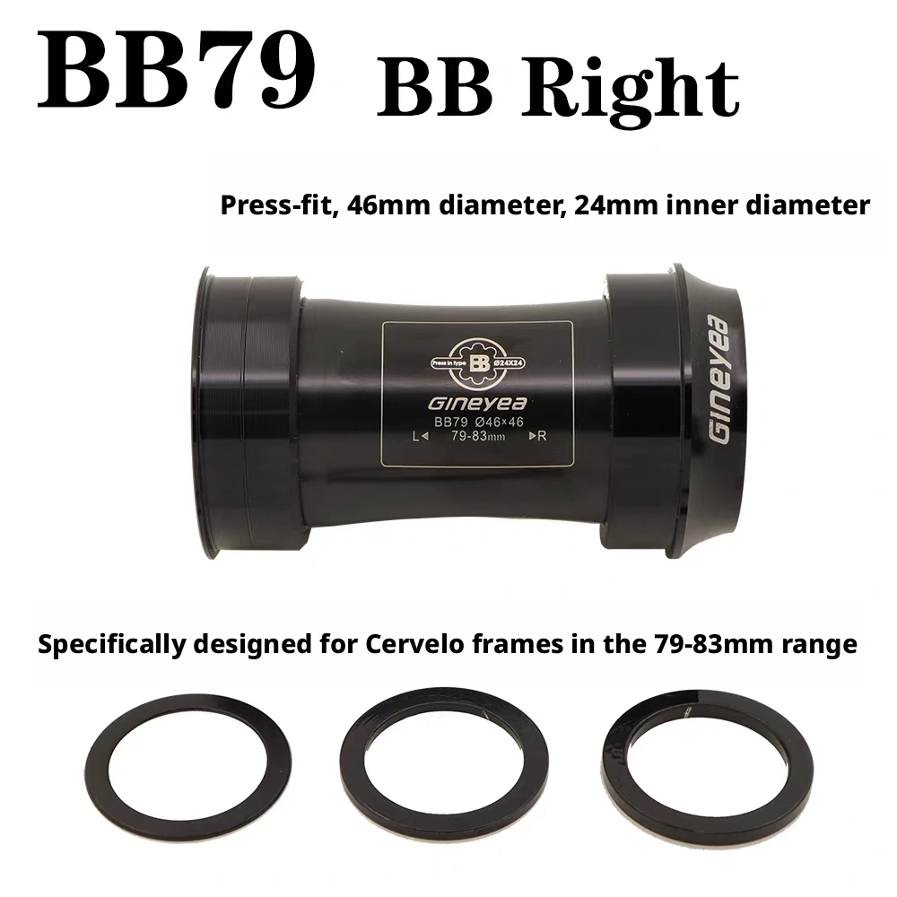 Bicycle BB79 Bike Bottom Bracket for Shimano SRAM GXP 24/22mm Crankshaft Pressfit 46mm Road MTB Bike Frame 79-83mm