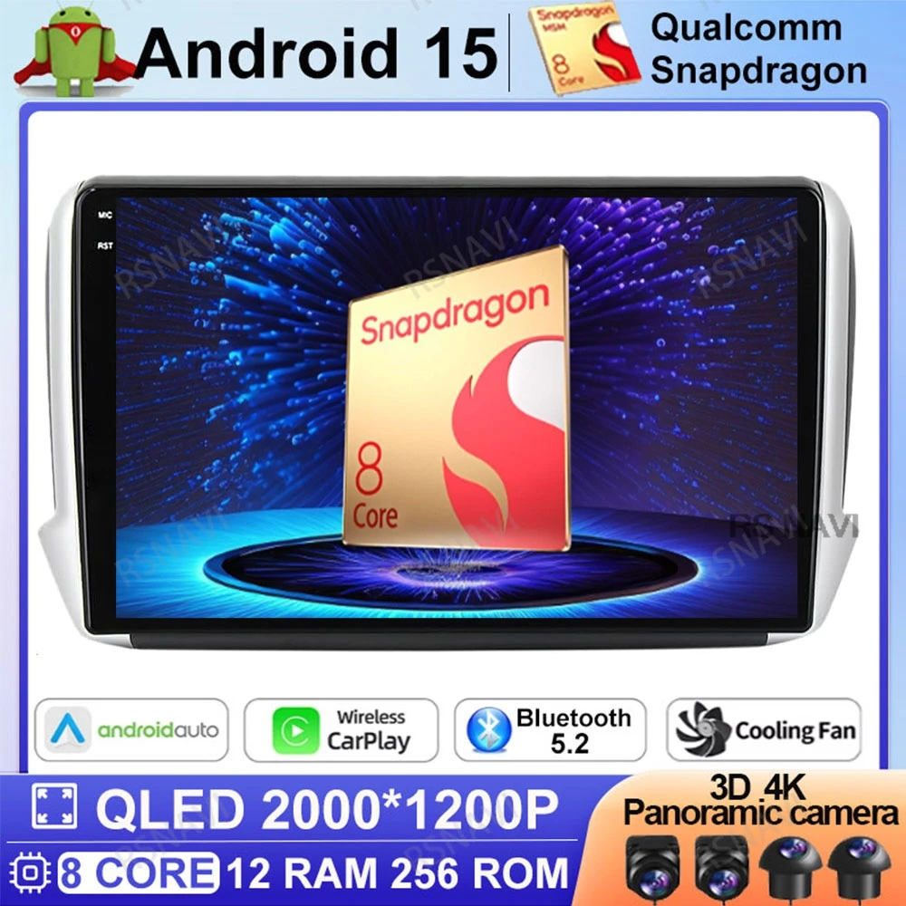 

Android 15 Car Radio For Peugeot 2008 208 Series 2012 - 2018 5G WIFI Multimedia DVD Head Unit Qualcomm 4G LTE DSP Autoradio BT