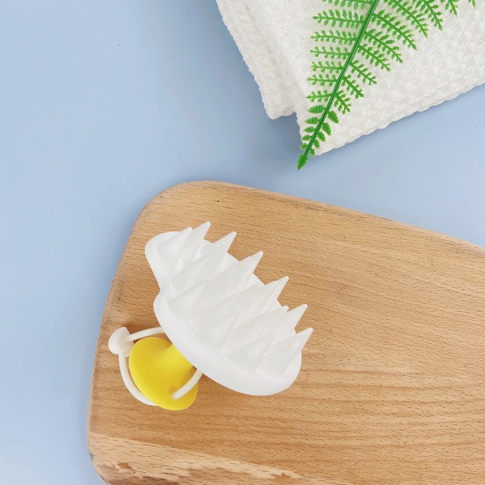 Nuevo cepillo de silicona para el cabello con diseño de huevo escalfado, de grado alimenticio, para masaje capilar, multifuncional para cabello seco y mojado.
