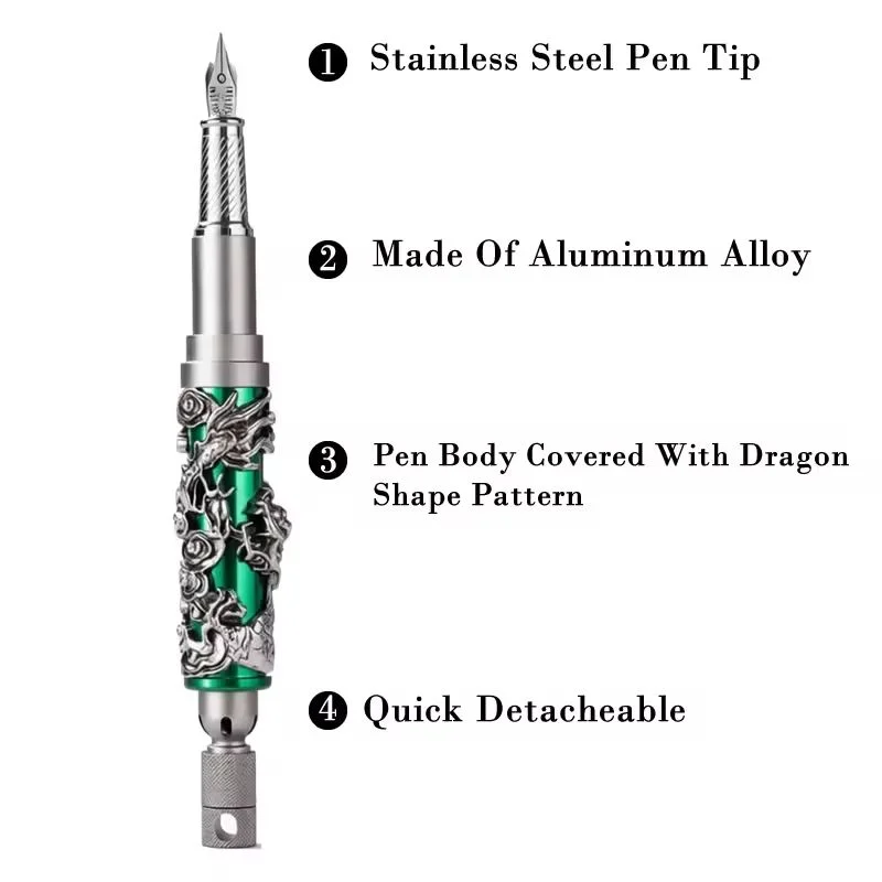 Creative Mini Aluminum Alloy Multi-Function Fountain Pen With Window Breaker Necklace Signing Pen Decor Ornament Festival Gifts