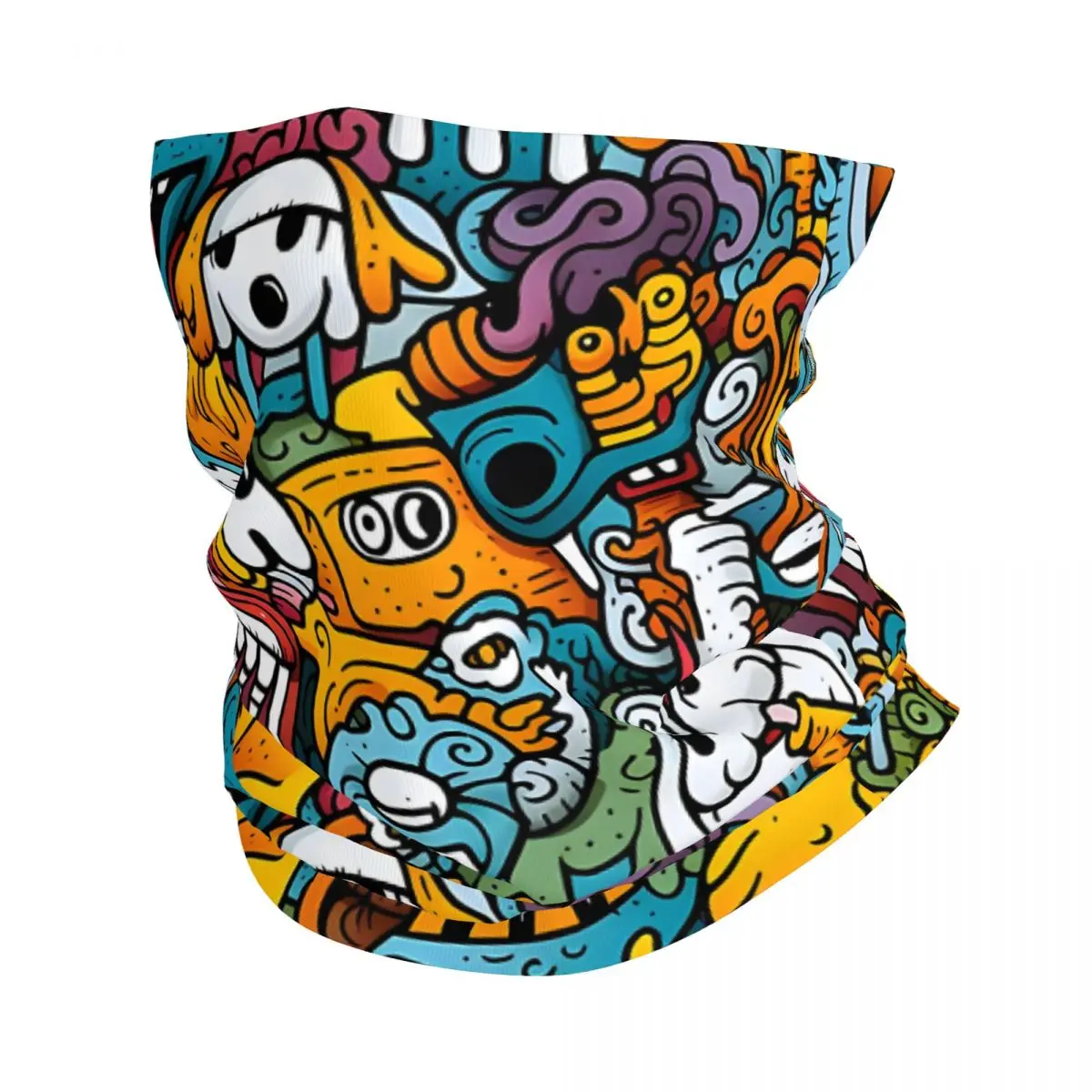 Dog Doodle Monsters Thin Bandana Neck Gaiter Dog Lover Wrap Scarf Headband Neck Cover