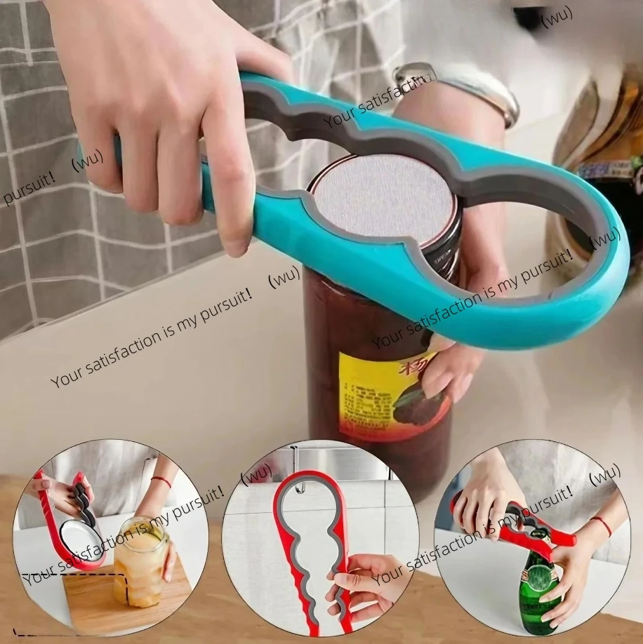 Abrelatas multifunción 4 en 1 – Twister para tapas de botellas con mango antideslizante para latas y bebidas